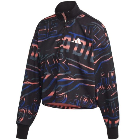 Bluza damska adidas W Ur Halfzip czarno-niebiesko-pomarańczowa FT9731