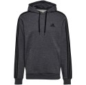 Bluza męska adidas Essentials Fleece 3-Stripes Hoodie ciemnoszara GK9082