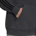 Bluza męska adidas Essentials Fleece 3-Stripes Hoodie ciemnoszara GK9082