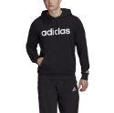 Bluza męska adidas Essentials French Terry Linear Logo Hoodie czarna GK9064