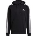 Bluza męska adidas Essentials Fleece 3-Stripes Hoodie czarna GK9072