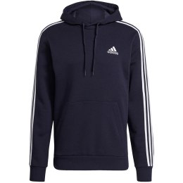 Bluza męska adidas Essentials Fleece 3-Stripes Hoodie granatowa GK9073