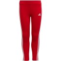 Legginsy dla dzieci adidas Essentials 3-Stripes czerwone HF1898