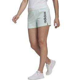 Spodenki damskie adidas Essentials Slim Logo Shorts turkusowe HE9363