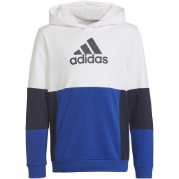 Bluza dla dzieci adidas Colourblock Hoodie biało-niebieska HG6826