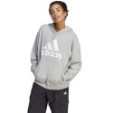 Bluza damska adidas Essentials Big Logo Oversized French Terry Hoodie szara IC9865