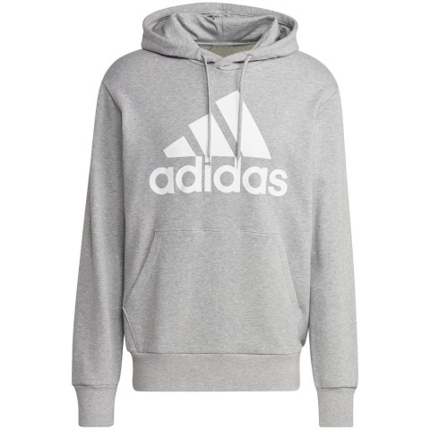 Bluza męska adidas Essentials French Terry Big Logo Hoodie szara IC9364