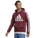 Bluza męska adidas Essentials Fleece 3-Stripes Logo Hoodie bordowa H47057