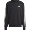 Bluza męska adidas Essentials French Terry 3-Stripes czarna IC9317