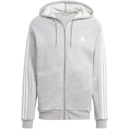 Bluza męska adidas Essentials Fleece 3-Stripes Full-Zip szara IJ6479