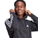 Bluza męska adidas Essentials Fleece 3-Stripes Hoodie czarna IB4028