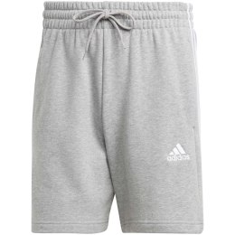 Spodenki męskie adidas Essentials French Terry 3-Stripes szare IC9437