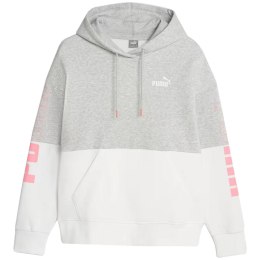 Bluza damska Puma Power Colorblock Hoodie FL szaro-biała 676023 04