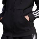 Bluza damska adidas Essentials 3-Stripes Full-Zip Fleece czarna HZ5743