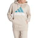 Bluza męska adidas Essentials French Terry Big Logo Hoodie beżowa IJ8584