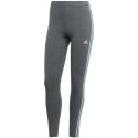 Legginsy damskie adidas Essentials 3-Stripes High-Waisted Single ciemnoszare IL3310