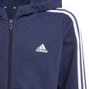 Bluza dla dzieci adidas Essentials 3-Stripes Full-Zip Hoodie granatowa IB1667