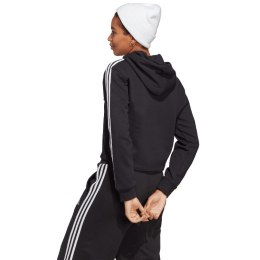 Bluza damska adidas Essentials 3-Stripes French Terry Crop Hoodie czarna IC8767