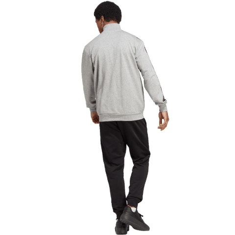 Dres męski adidas Basic 3-Stripes French Terry szaro-czarny IC6748 Dres męski adidas Basic 3-Stripes French Terry szaro-czarny IC6748