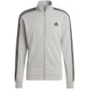 Dres męski adidas Basic 3-Stripes French Terry szaro-czarny IC6748