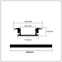 Profil Aluminiowy V-TAC 2mb Anodowany, Klosz Mleczny, Wpuszczany, Cienkościenny VT-8106