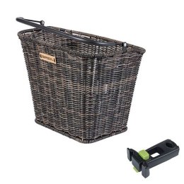 Kosz na kierownicę BASIL BREMEN RATAN LOOK FRONT BASKET, KF A-Head Stem Holder, wspornik 22.4-28.6mm seagrass (NEW)