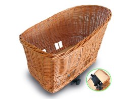 Kosz na tylny bagażnik BASIL PASJA REAR BASKET SENNA SYSTEM + CUSHION dla zwierząt 50cm, SENNA System, poduszka, wiklinowy natur