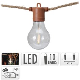 GIRLANDA OGRODOWA PARTY LIGHT 10LED 7,5M BROWN