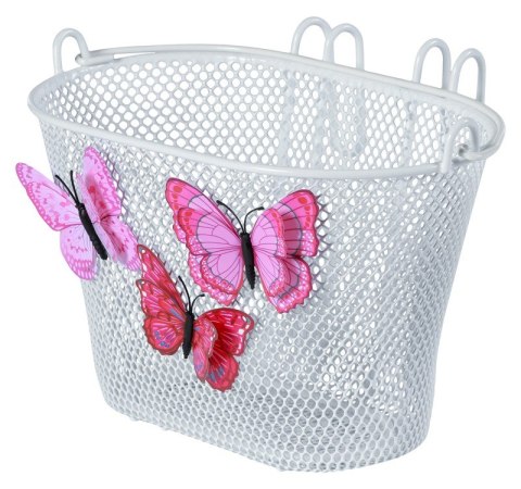 Kosz na kierownicę BASIL JASMIN BASKET JUNIOR BUTTERFLY BASKET 12"-20" stalowy biały (NEW)