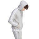 Bluza męska adidas Essentials Fleece 3-Stripes Hoodie szara IJ6474