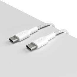 PURO Fabric - Kabel w oplocie heavy duty USB-C do USB-C 1,2m (biały)