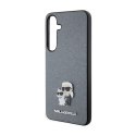 Karl Lagerfeld Saffiano Karl & Choupette Metal Pin - Etui Samsung Galaxy S24 (szary)