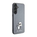 Karl Lagerfeld Saffiano Karl & Choupette Metal Pin - Etui Samsung Galaxy S24+ (szary)