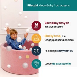 Okrągły Biały Mały Basen Z Piłeczkami Sensorycznymi Dla Dzieci 200 piłek