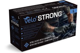 VELO STRONG GRIP czarne rozm. L /50 szt. Mocne rękawice nitrylowe, robocze z gripem