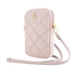 Guess Zip Quilted 4G - Torebka na telefon (różowy)