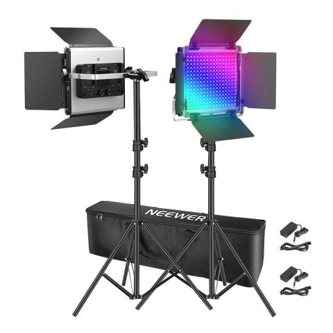 Zestaw studyjny Neewer 660 PRO RGB LED, dwie lampy 50W 3200-5600K + statywy + wrota