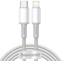 KABEL USB-C / Lightning iPhone Baseus Cafule CATLGD-A02 2m 20W PD Quick Charging BIAŁY W OPLOCIE