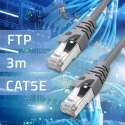 Qoltec Kabel Patchcord FTP | CAT5e | 2 x RJ-45 | 3m | High speed | Gold | Ekranowany