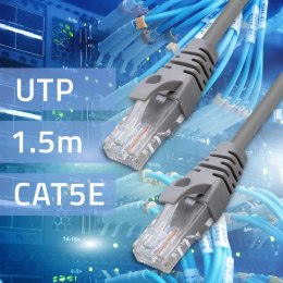 Qoltec Kabel Patchcord UTP | CAT5e | 2 x RJ-45 |1.5m | High speed | Gold