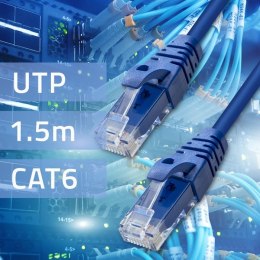 Qoltec Kabel Patchcord UTP | CAT6 | 2 x RJ-45 | 1.5m | High speed | Gold