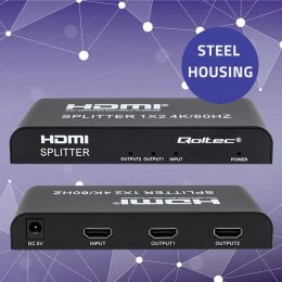 Qoltec Aktywny rozdzielacz Splitter 2 x HDMI 4K x 2K | 6Gb/s | 60Hz | High stability