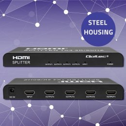 Qoltec Aktywny rozdzielacz Splitter 4 x HDMI 4K x 2K | 6Gb/s | 60Hz | High stability