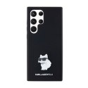 Karl Lagerfeld Silicone Choupette Metal Pin - Etui Samsung Galaxy S24 Ultra (czarny)