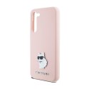 Karl Lagerfeld Silicone Choupette Metal Pin - Etui Samsung Galaxy S24+ (różowy)