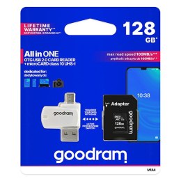 Goodram Karta pamięci Micro Secure Digital Card All-In-ON, 128GB, multipack, M1A4-1280R12, UHS-I U1 (Class 10), ALL in One z czy