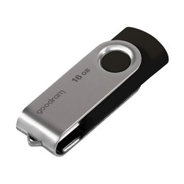 Goodram USB flash disk, USB 2.0, 16GB, UTS2, czarny, UTS2-0160K0R11, USB A, z obrotową osłoną