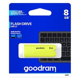 Goodram USB flash disk, USB 2.0, 8GB, UME2, żółty, UME2-0080Y0R11, USB A, z osłoną