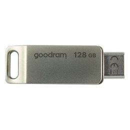 Goodram USB flash disk, USB 3.0, 128GB, ODA3, srebrny, ODA3-1280S0R11, USB A / USB C, z obrotową osłoną