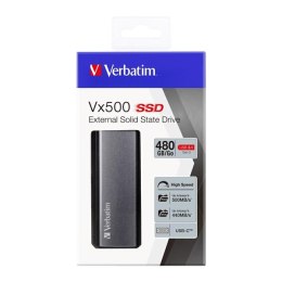 SSD zewnętrzny Verbatim Vx500, 47443, 480GB, srebrny, 2.5